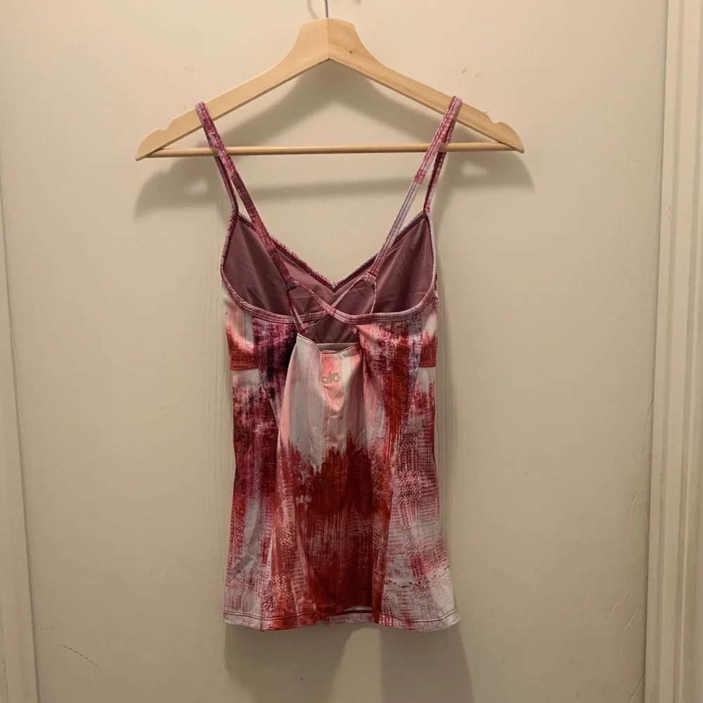 ALO Yoga Pink and White Camisole